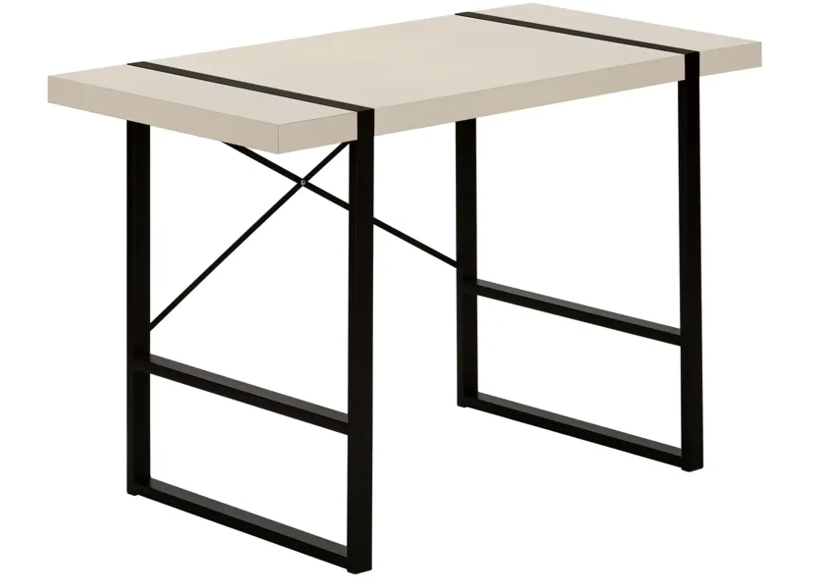 Monarch Specialties I 7659 Computer Desk, Home Office, Laptop, 48"L, Work, Metal, Laminate, Beige, Black, Contemporary, Modern