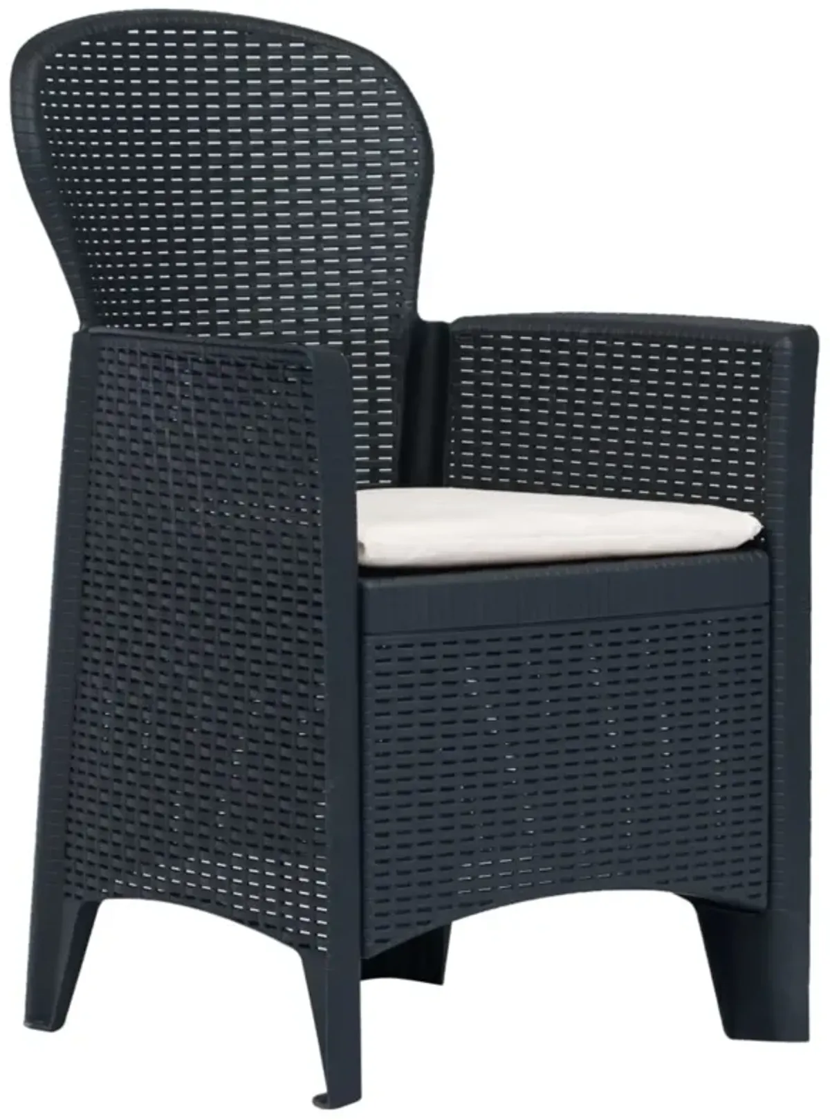 vidaXL 3 Piece Bistro Set Plastic Anthracite