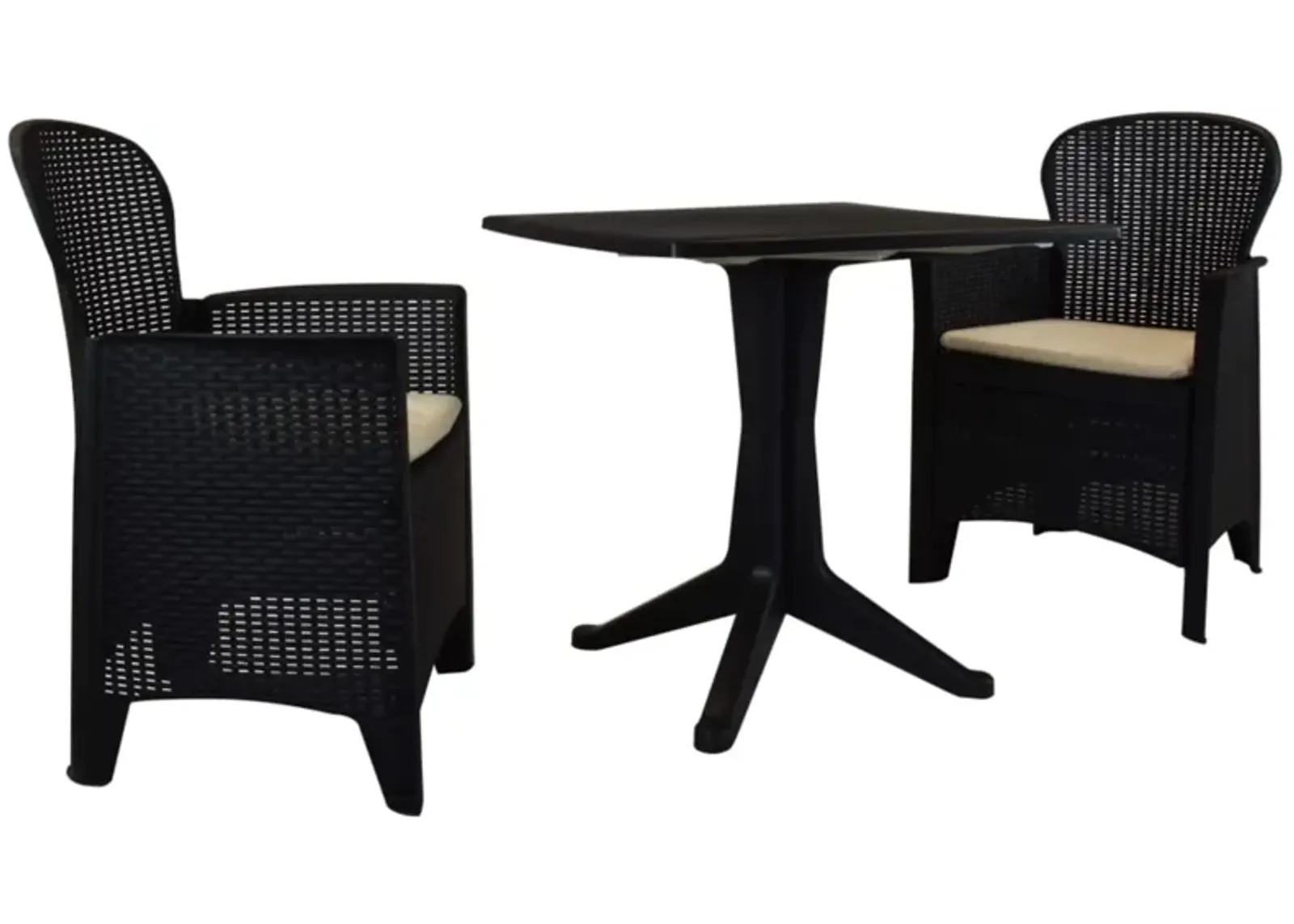 vidaXL 3 Piece Bistro Set Plastic Anthracite