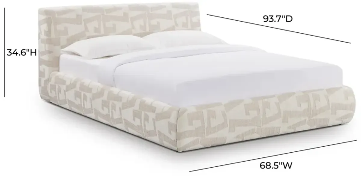 Isla Cream Jacquard Pattern Queen Bed