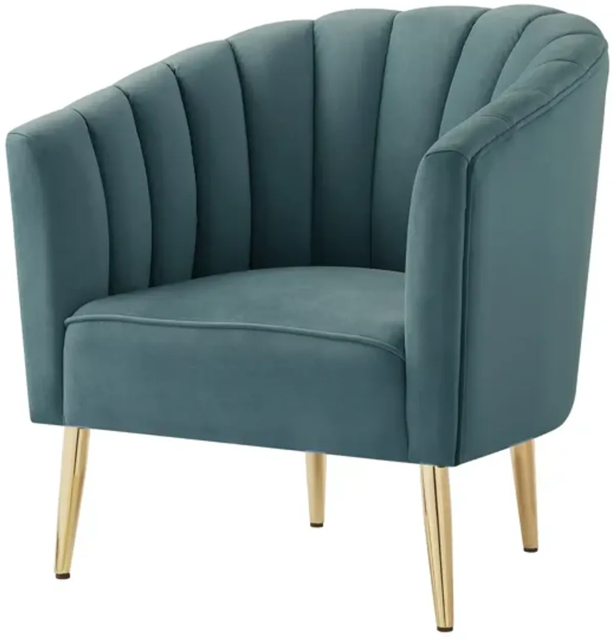 Nicole Miller Jermaine Velvet Channel Tufted Back Accent Chair