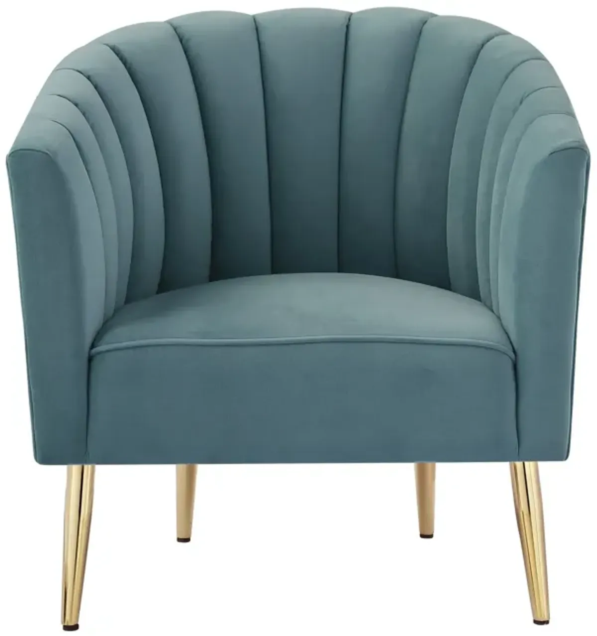 Nicole Miller Jermaine Velvet Channel Tufted Back Accent Chair