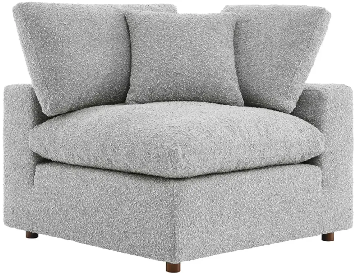 Commix Down Filled Overstuffed Boucle Fabric Corner Chair