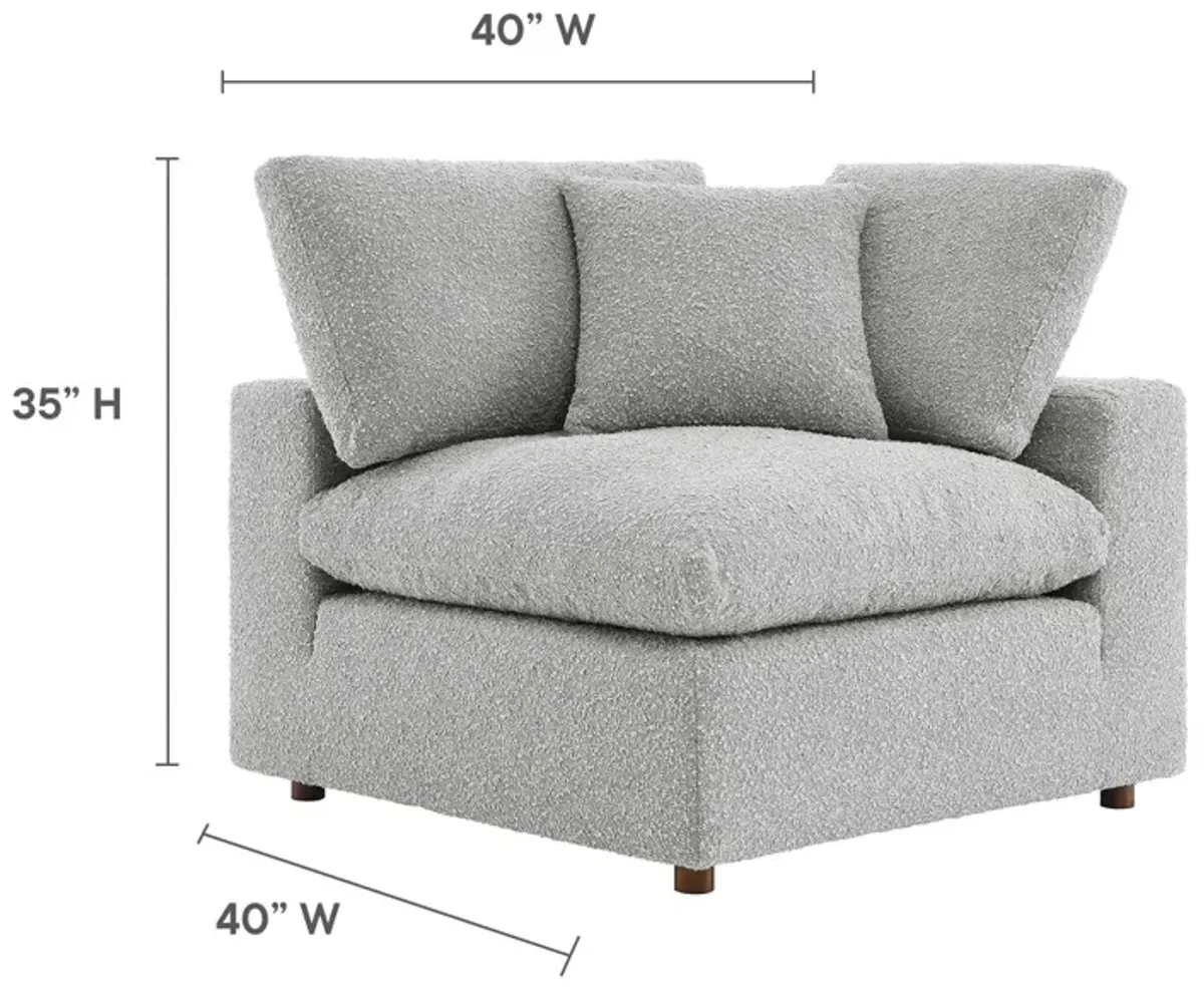 Commix Down Filled Overstuffed Boucle Fabric Corner Chair