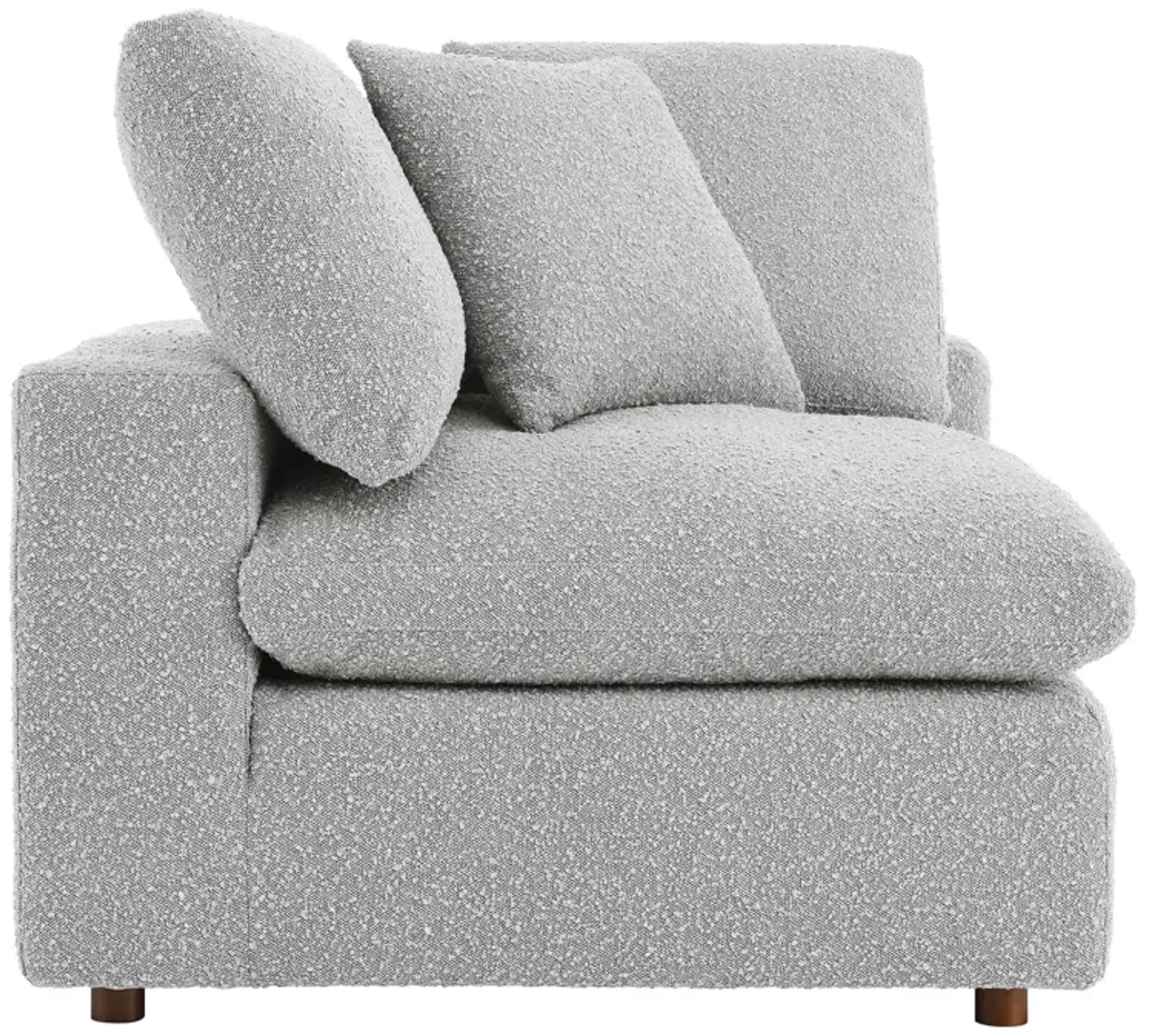 Commix Down Filled Overstuffed Boucle Fabric Corner Chair