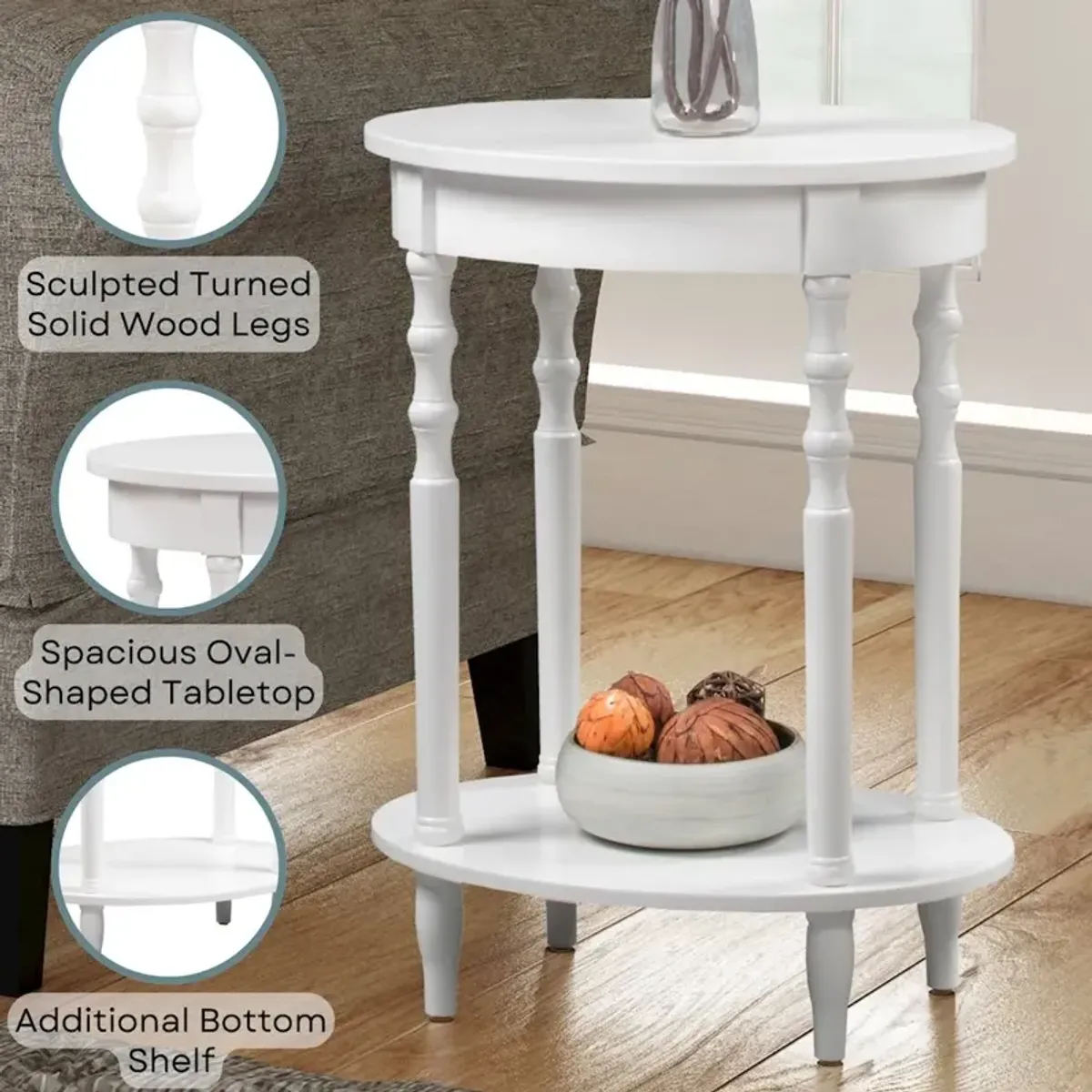 Convience Concept, Inc. Classic Accents Brandi Oval End Table with Shelf