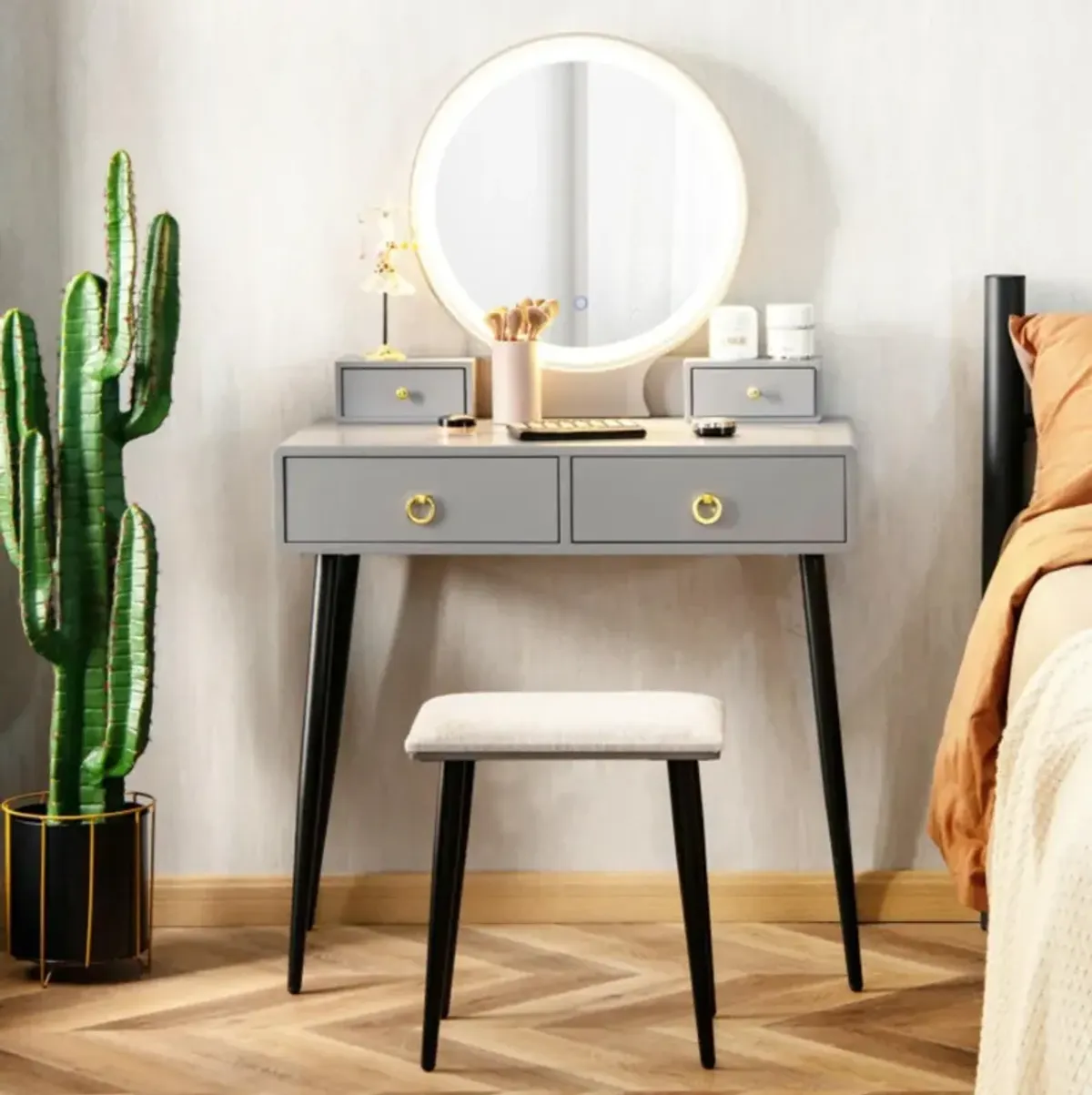 Hivvago Vanity Table Set with Mirror