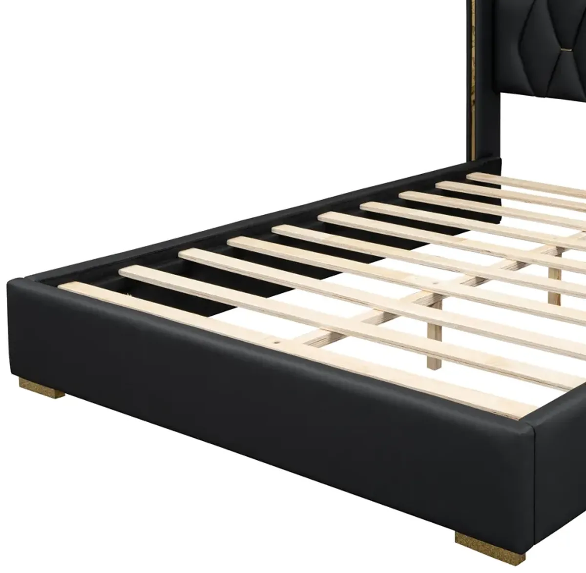 Merax Light Luxurious PU Platform Bed