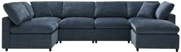 Merax 6 Seats Chenille Sofa Set with Ottoman