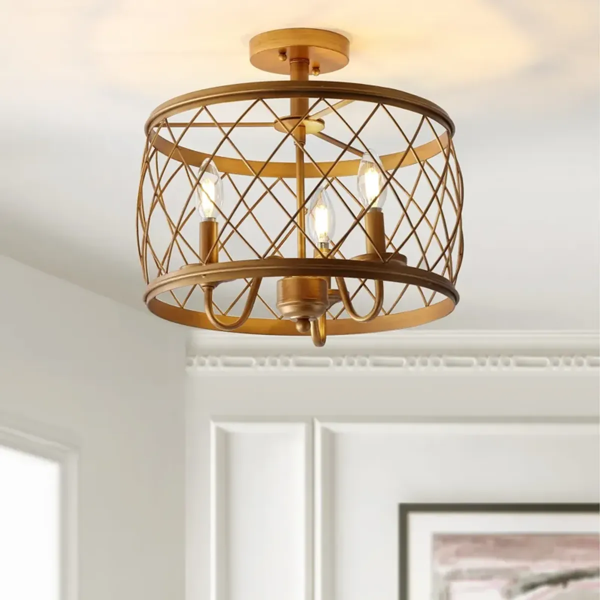 Eleanor Metal LED Semi Flush Mount Ceiling Light