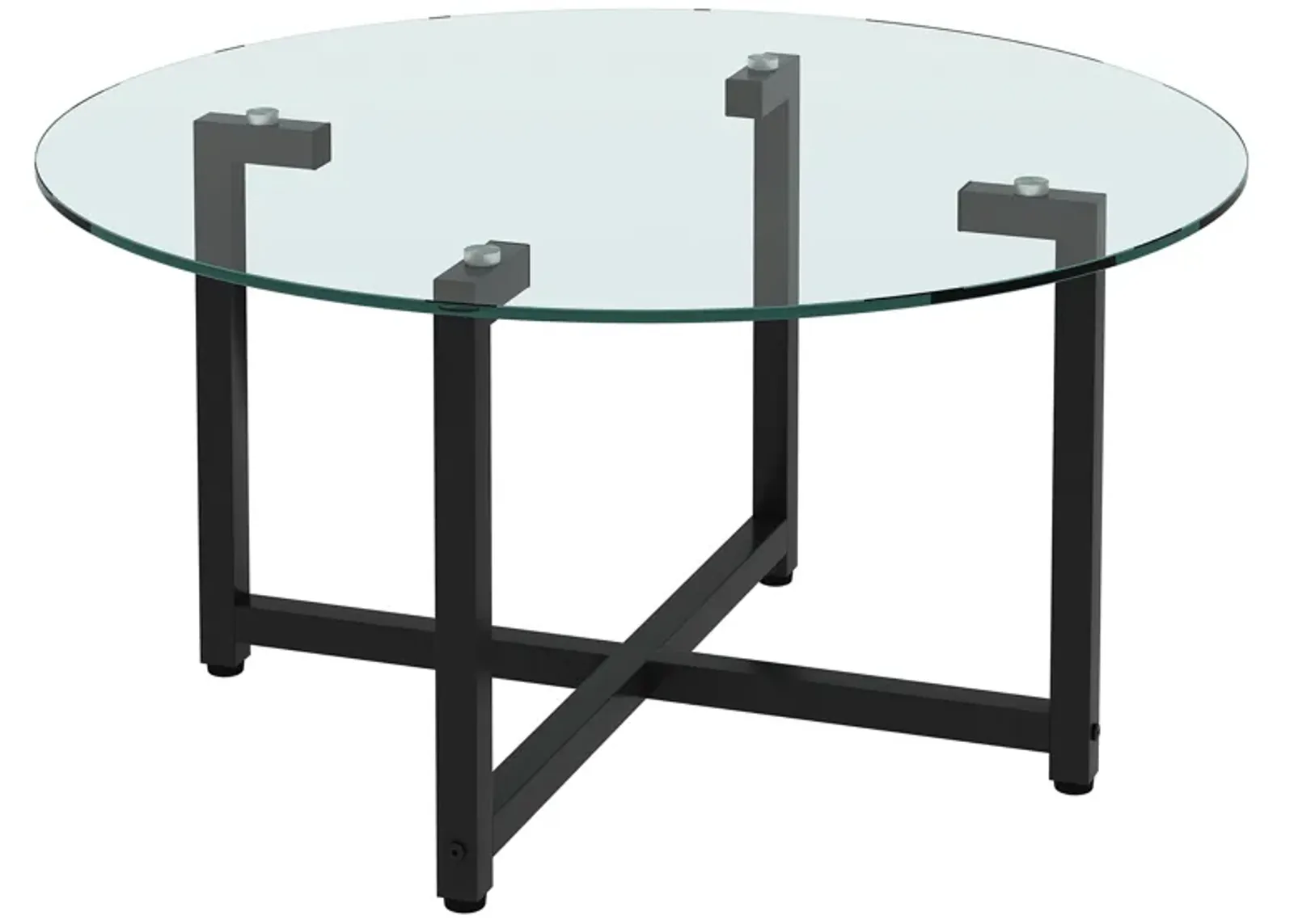 Hivvago Modern Designed Tempered Glass Round Living Room  Table Glass