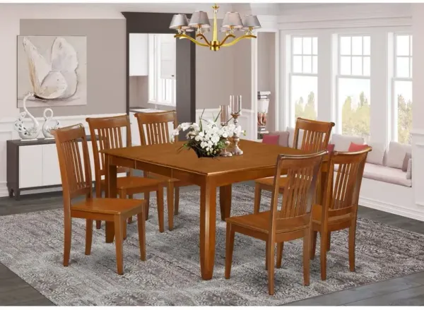 7 Pc Dining set-Table with Leaf and 6 Dinette Chairs