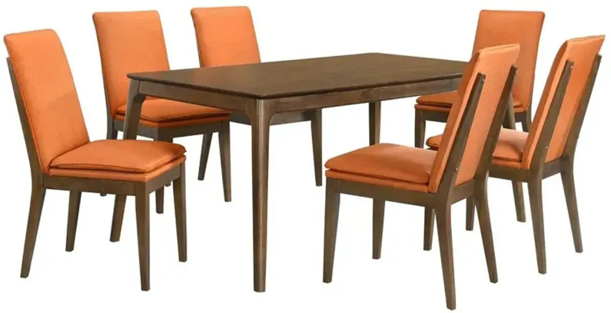 New Classic Furniture Maggie Dining Table W / 4 Terracotta Chairs