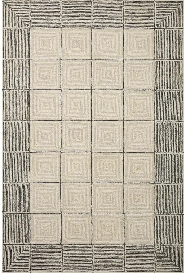 Francis FRA02 Cream/Black 8'6" x 12' Rug