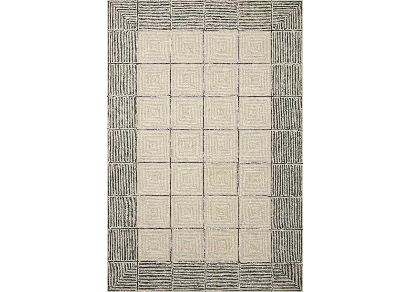 Francis FRA02 Cream/Black 8'6" x 12' Rug