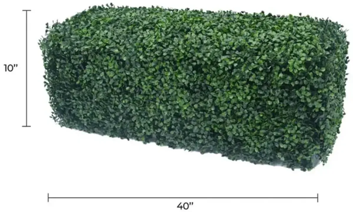 Dark Artificial Boxwood Hedge 40"L x 10"H Commercial Grade UV Resistant