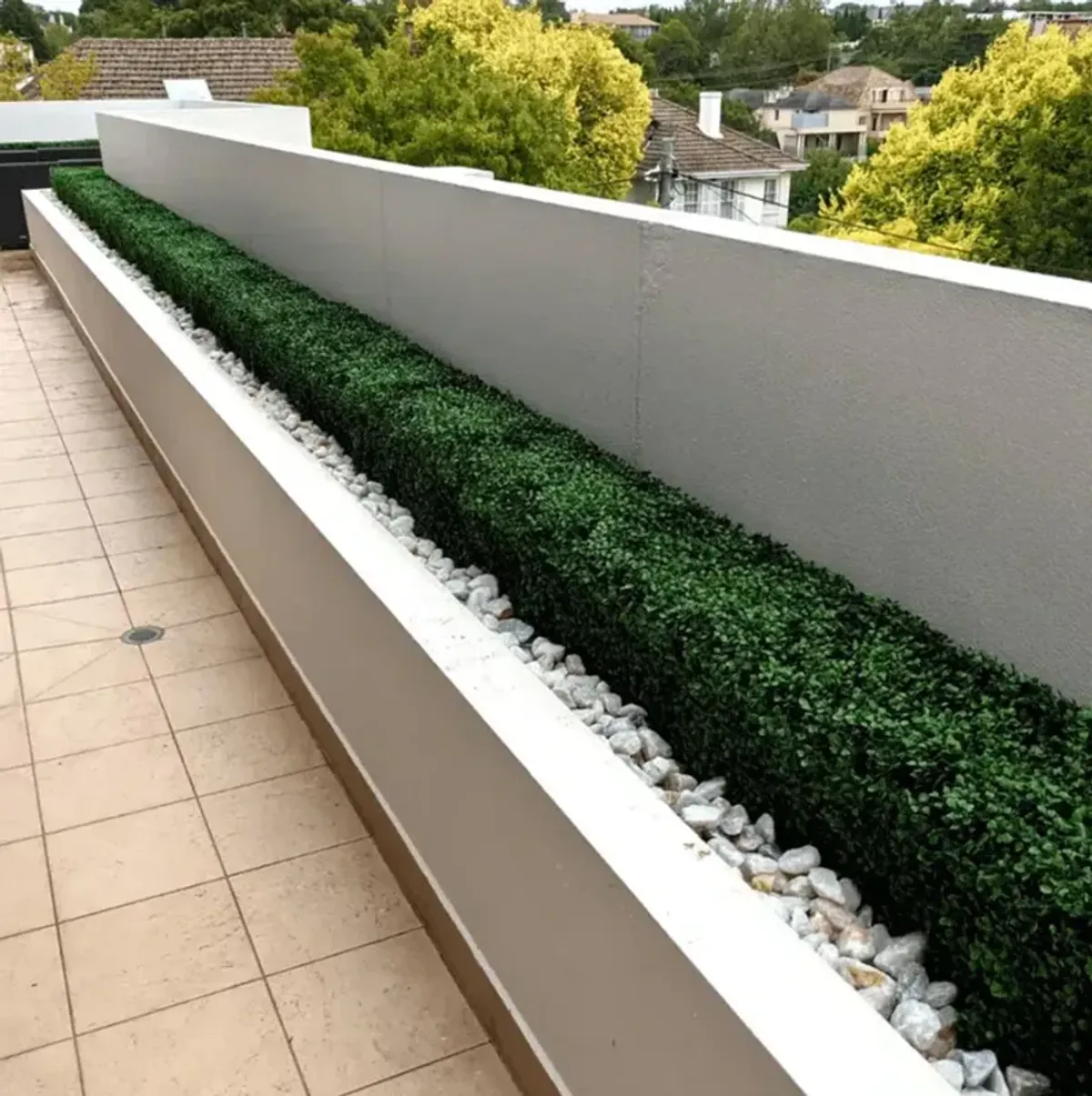 Dark Artificial Boxwood Hedge 40"L x 10"H Commercial Grade UV Resistant