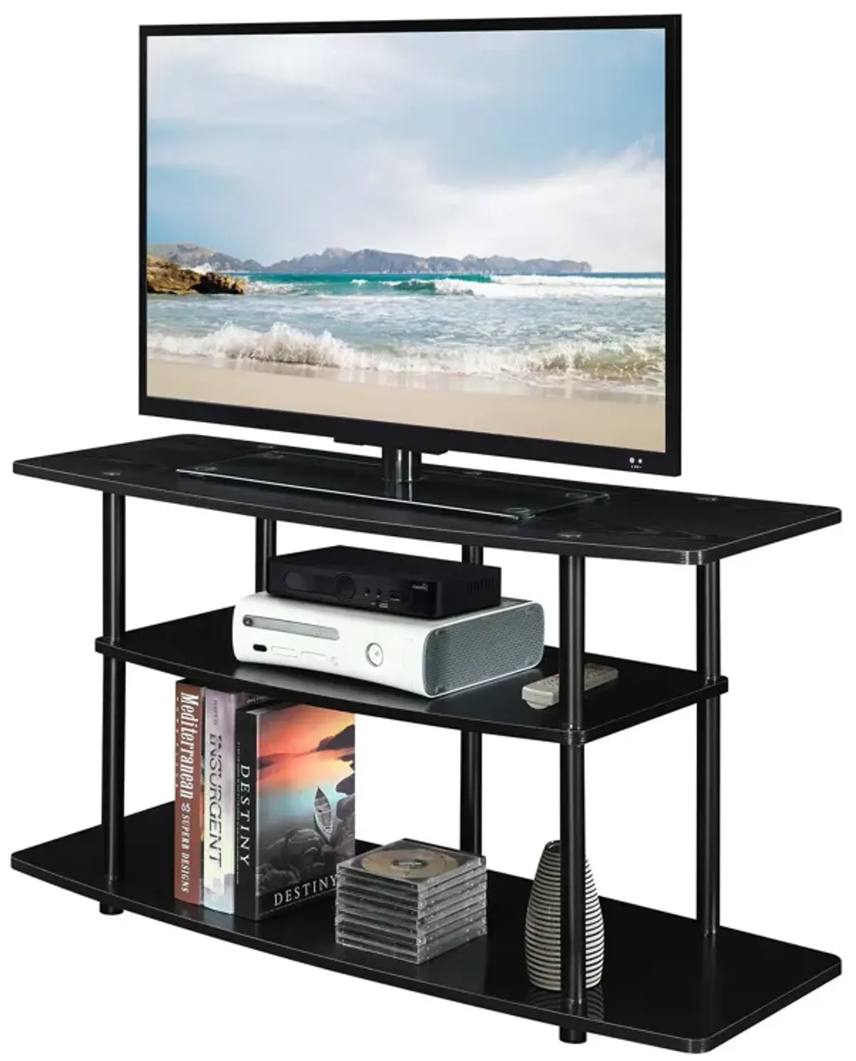 Convenience Concepts Designs2Go No Tools 3 Tier Wide TV Stand