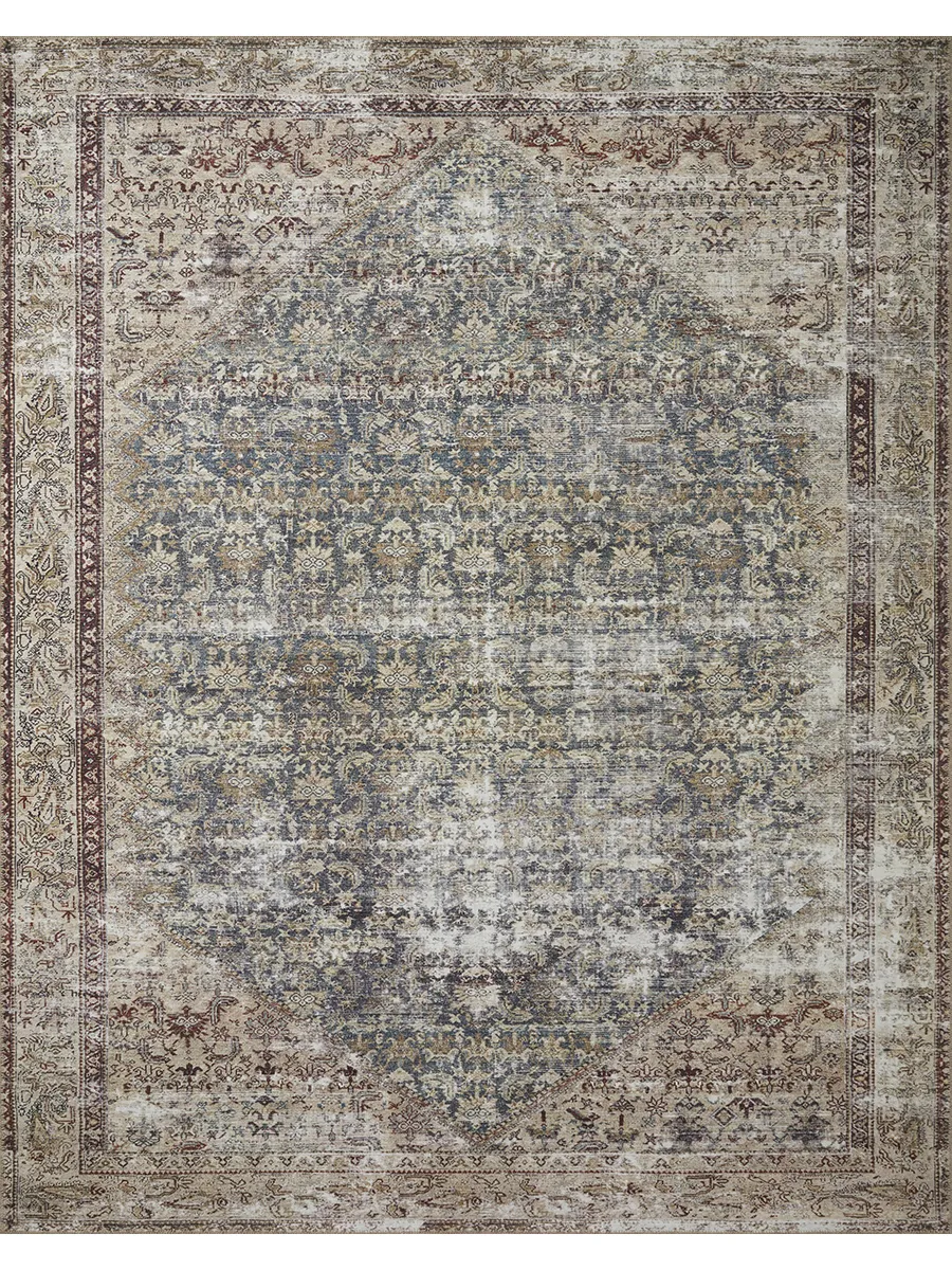 Georgie GER04 Teal/Antique 7'6" x 9'6" Rug by Amber Lewis