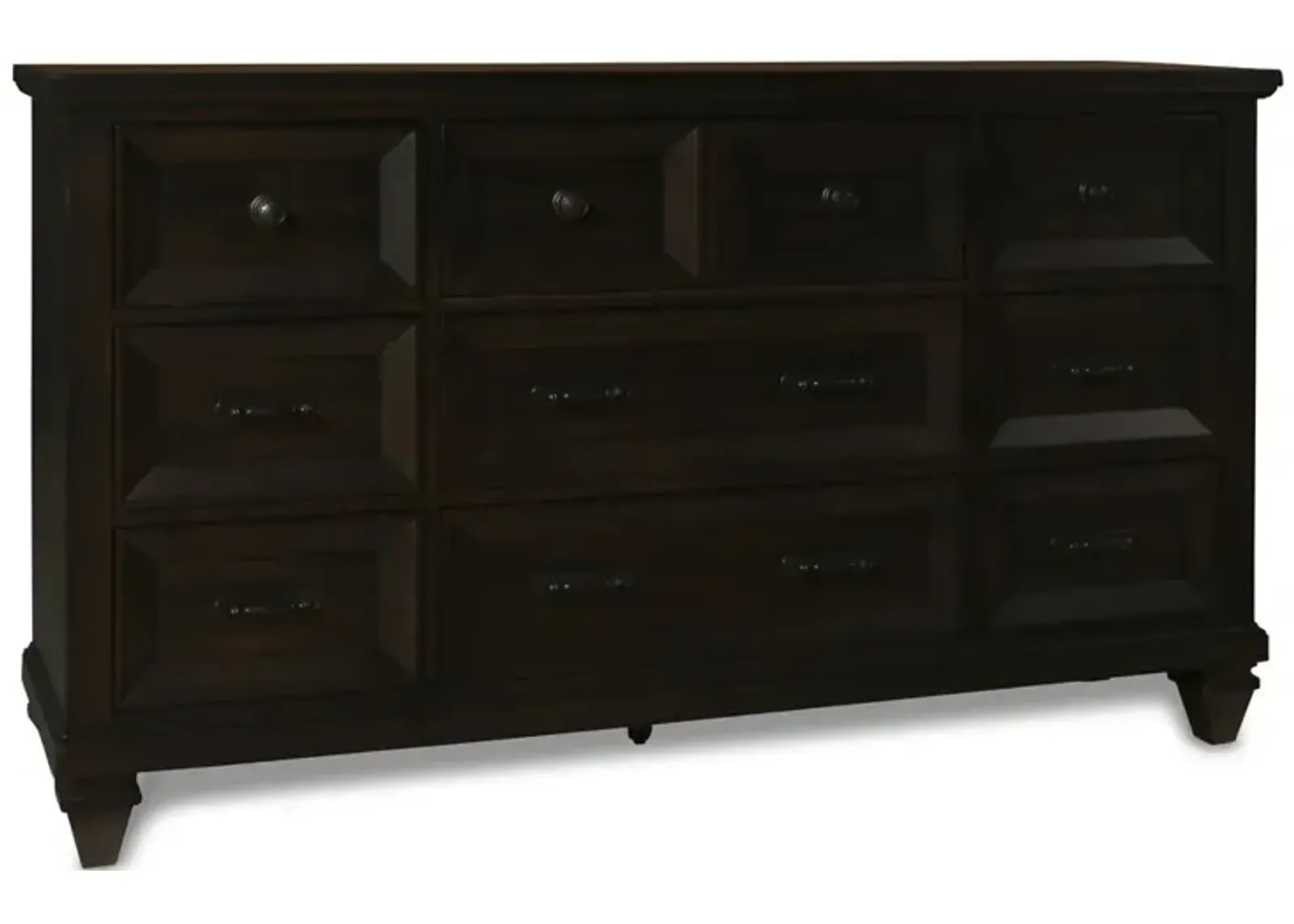 New Classic Furniture Furniture Sevilla Solid Wood 9-Drawer Dresser in Walnut