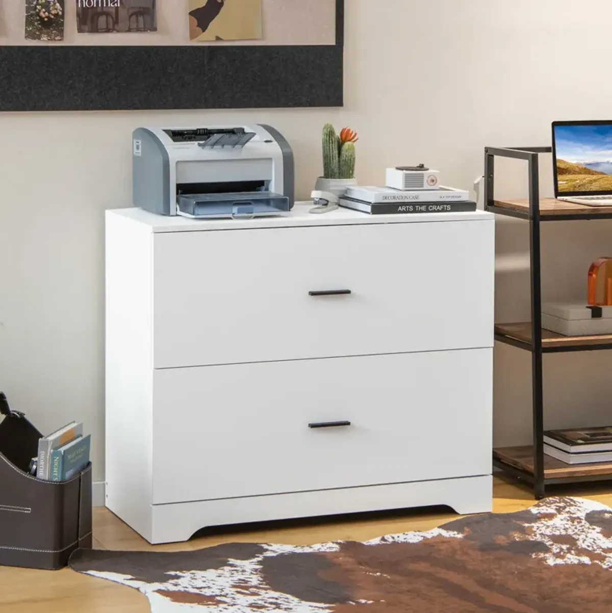 2-Drawer Lateral File Cabinet with Adjustable Bars for Home and Office