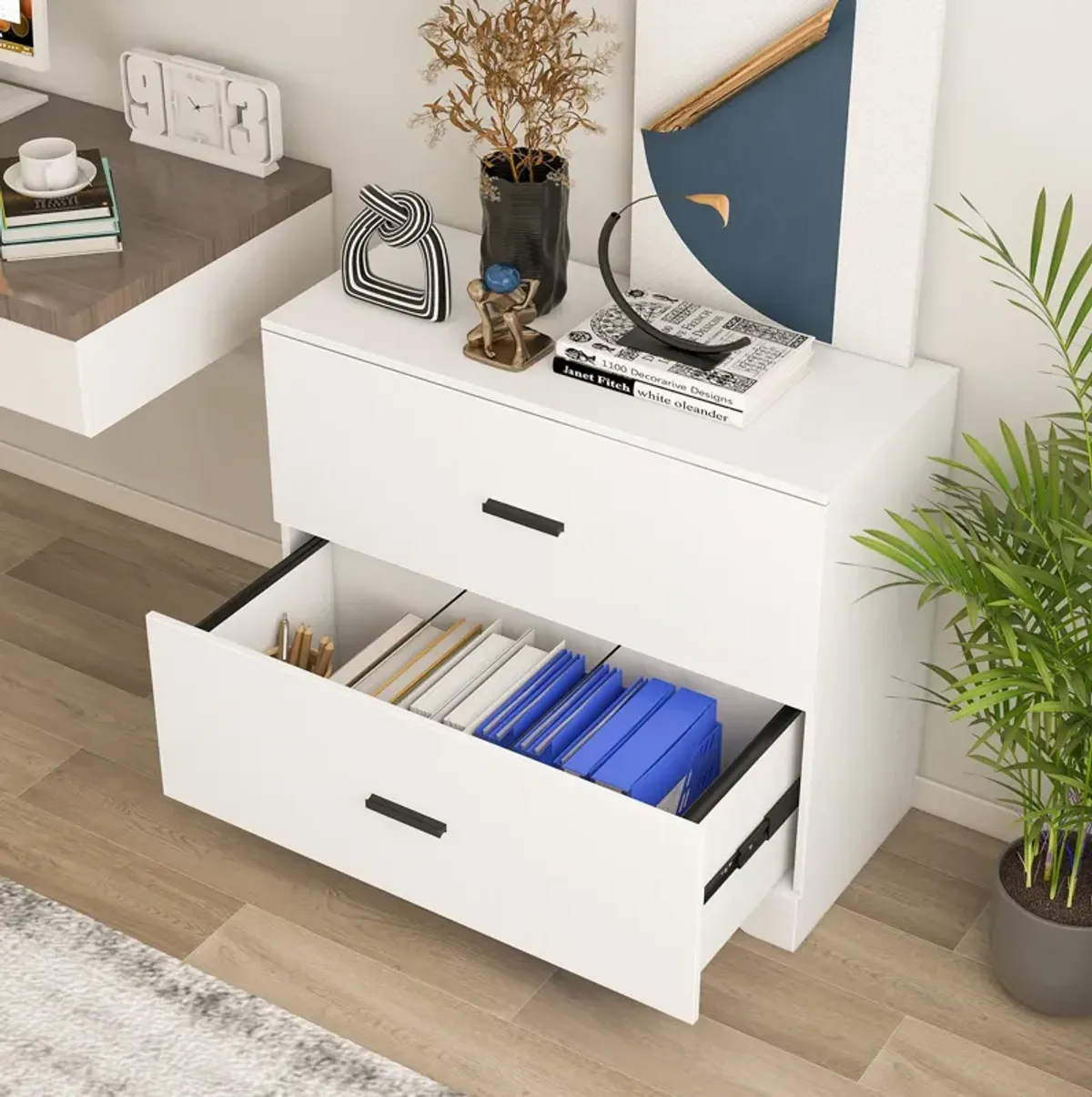 2-Drawer Lateral File Cabinet with Adjustable Bars for Home and Office