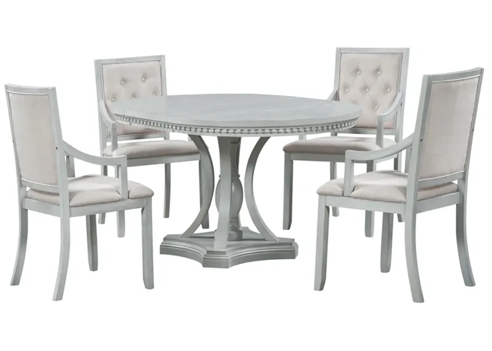 Merax Retro 5-piece Dining Round Table Set