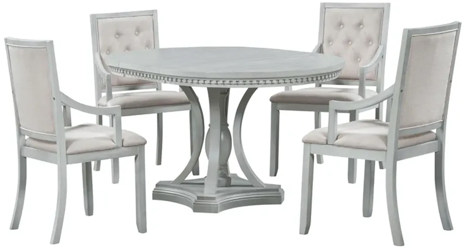 Merax Retro 5-piece Dining Round Table Set