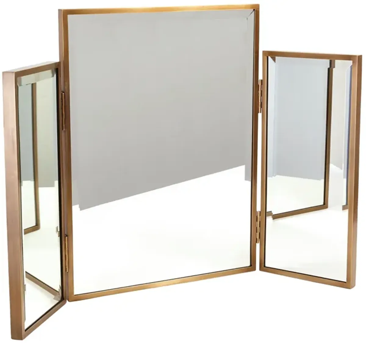 Tri-Fold Vanity Mirror- Brass