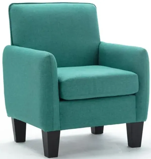 Mia Green Linen Fabric Accent Armchair