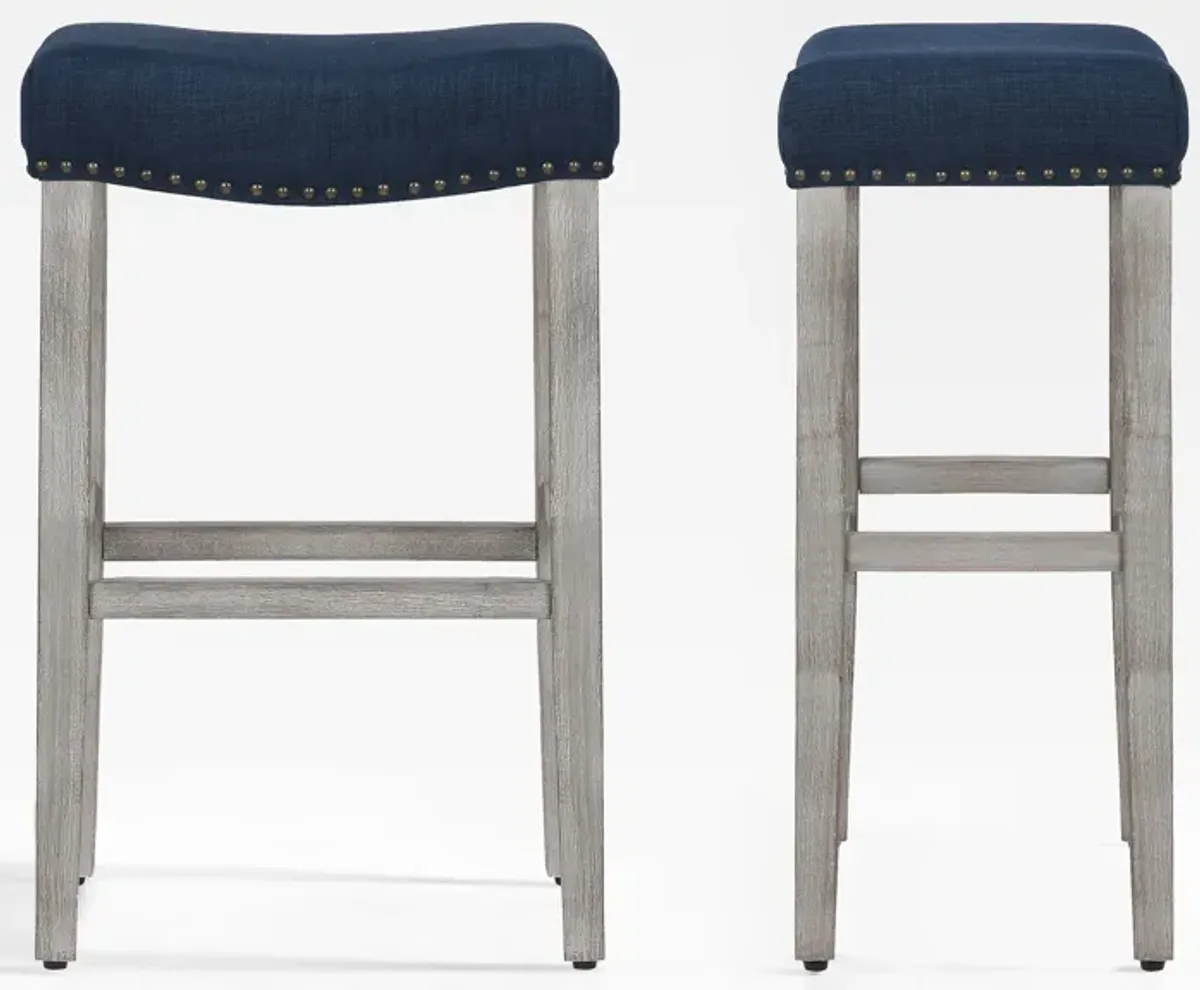 WestinTrends 29" Upholstered Saddle Seat Bar Stool (Set of 2)