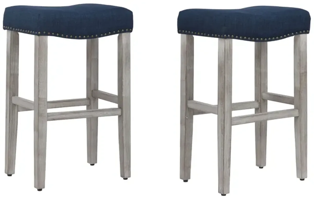 WestinTrends 29" Upholstered Saddle Seat Bar Stool (Set of 2)