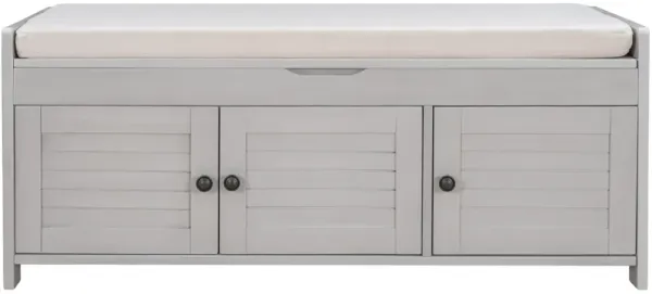 Merax Storage Bench with 3 Shutter-Shaped Doors