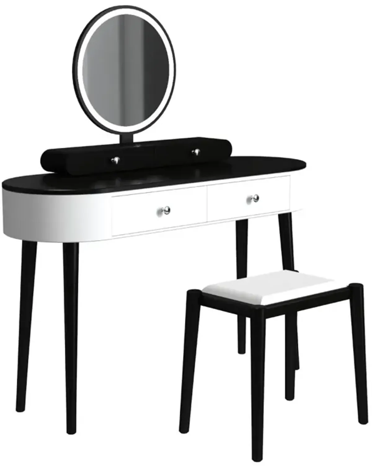 Makeup Vanity Table Set with LED Mirror and 3 Spacious Drawers