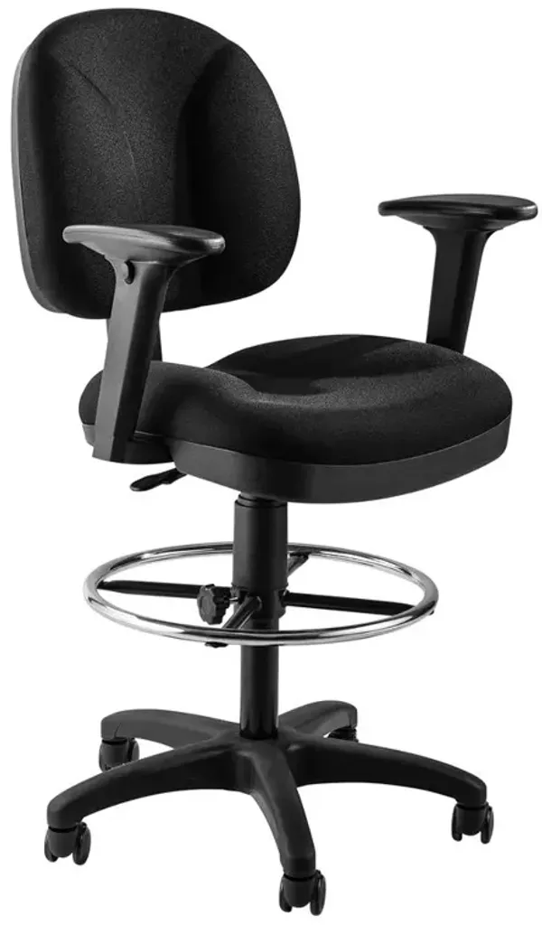 NPS® Comfort Task Stool with Arms, 24.5"-34.5" Height