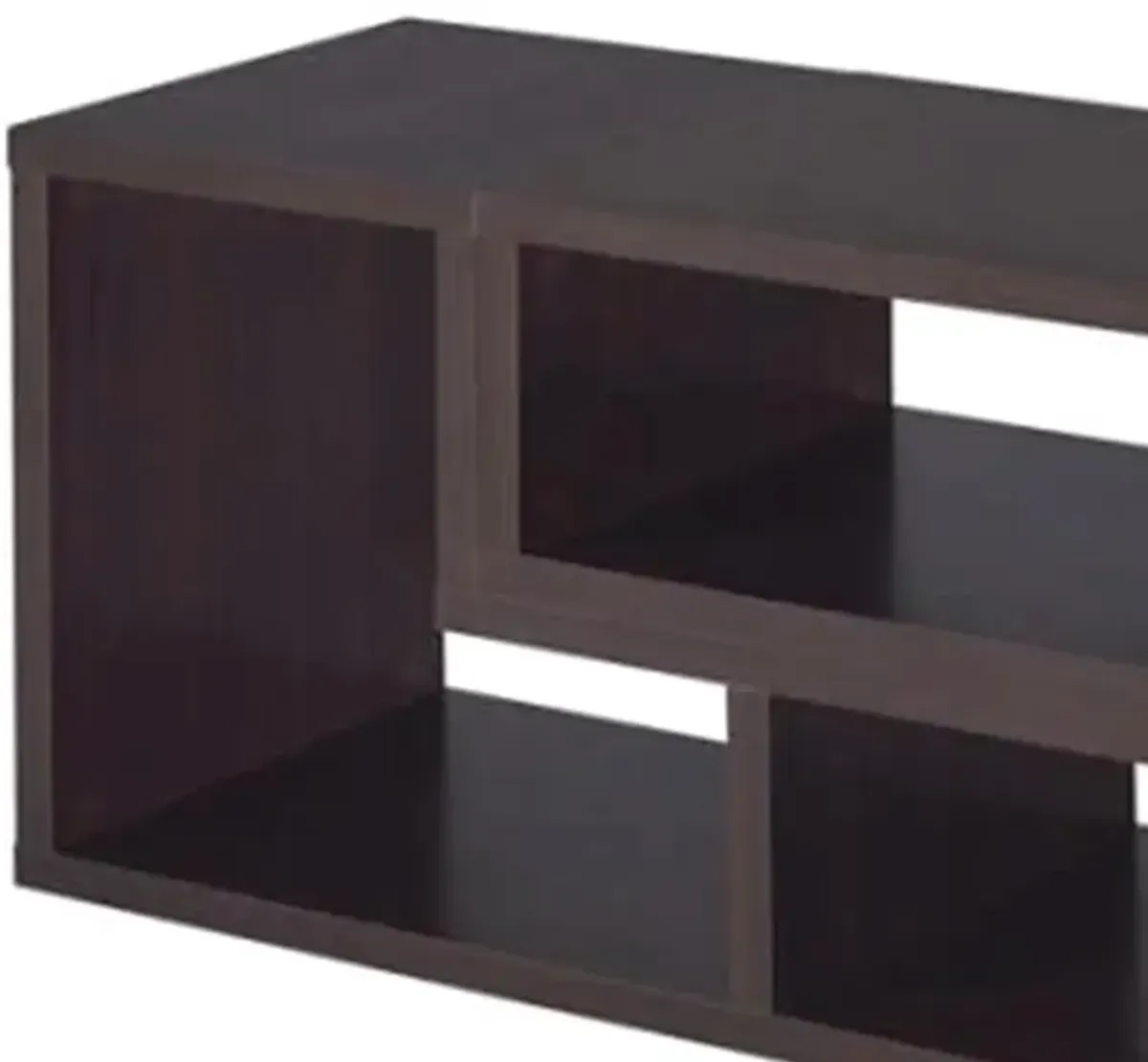 47 Inch 2 Piece Convertible Bookcase TV Media Entertainment Console, Brown-Benzara