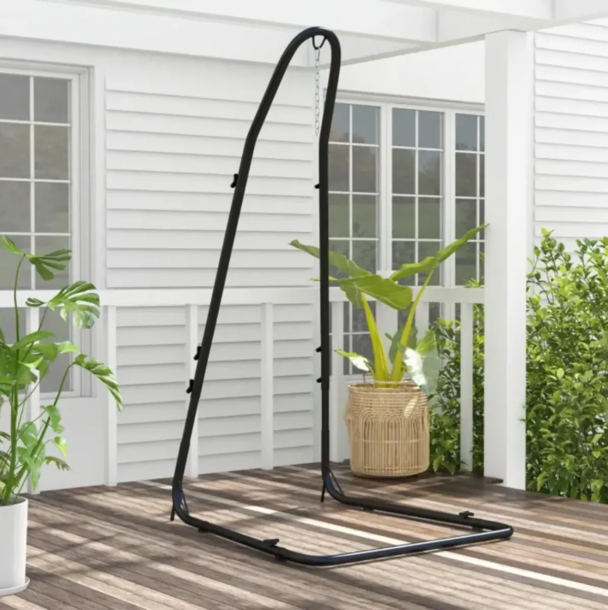 Hivvago Hammock Chair Stand Adjustable Swing Chair Stand with Safety Hook and Sturdy Chain