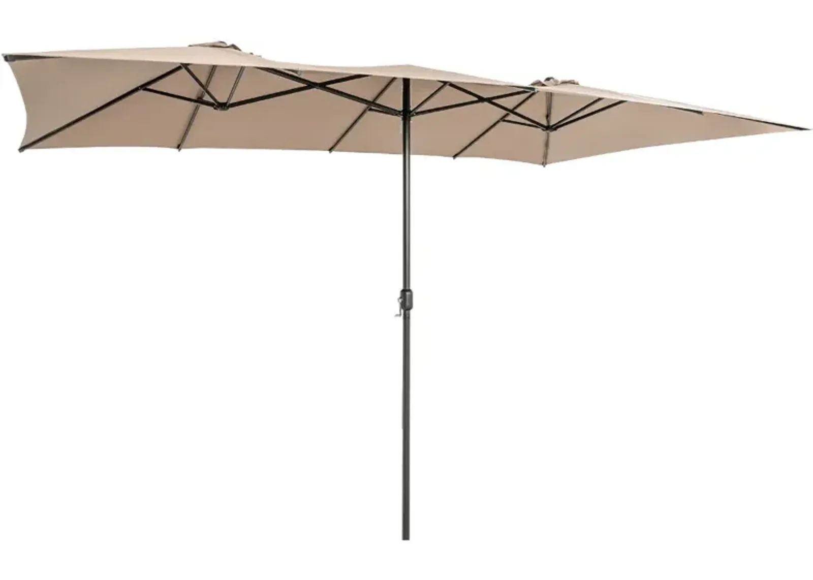 15 Feet Double-Sized Patio Umbrella with Crank Handle and Vented Tops