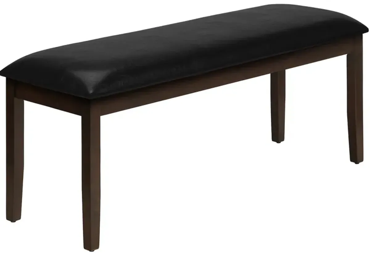 Monarch Specialties I 1334 - 48 Inch Rectangular Bench, Dining Room, Hallway, Entryway, Upholstered, Brown Solid Wood, Transitional