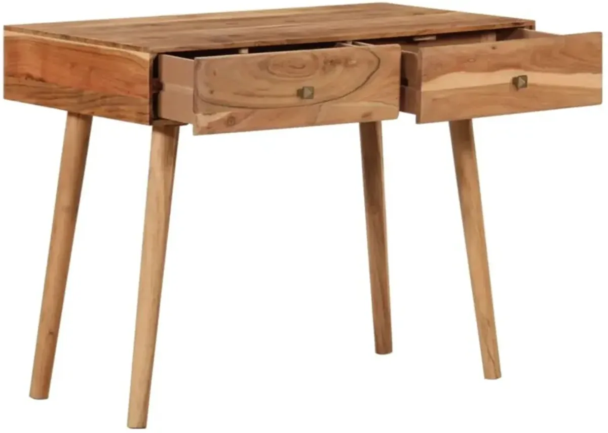 vidaXL Desk 39.3"x20"x29.9" Solid Acacia Wood