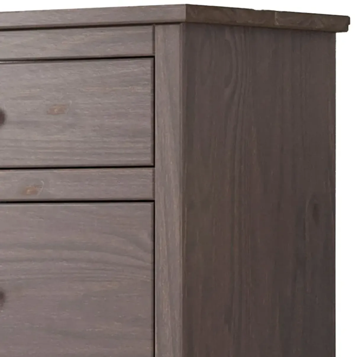 Stav Tall Dresser Chest with 4 Drawers, Plank Style, Gray Solid Wood