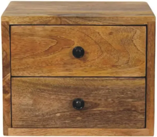 Artisan Furniture Solid Wood Solis 2-Drawer Oak-ish Wall Mounted Nightstand