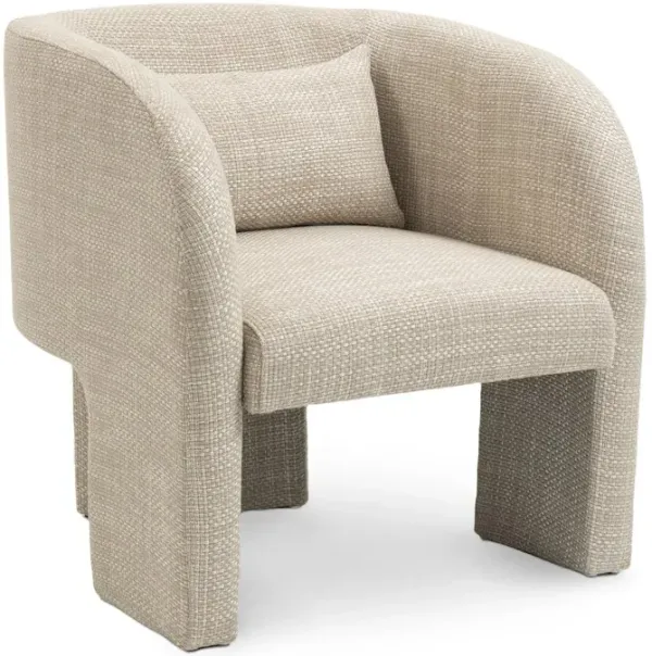 Meridian Furniture Sawyer Beige Weaved Polyester Fabric Accent Chair