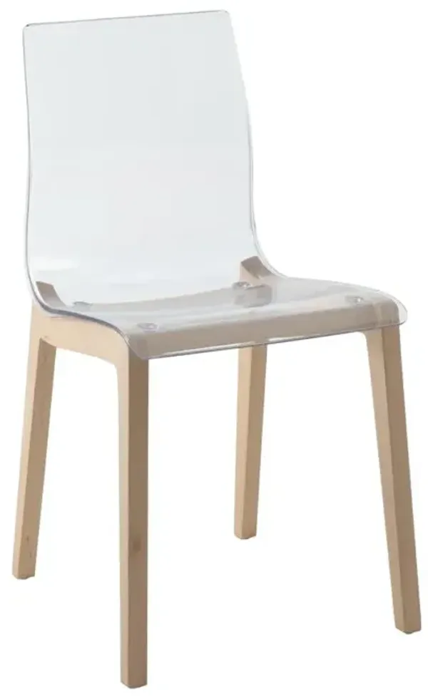 LeisureMod Marsden Modern Dining Side Chair With Beech Wood Legs