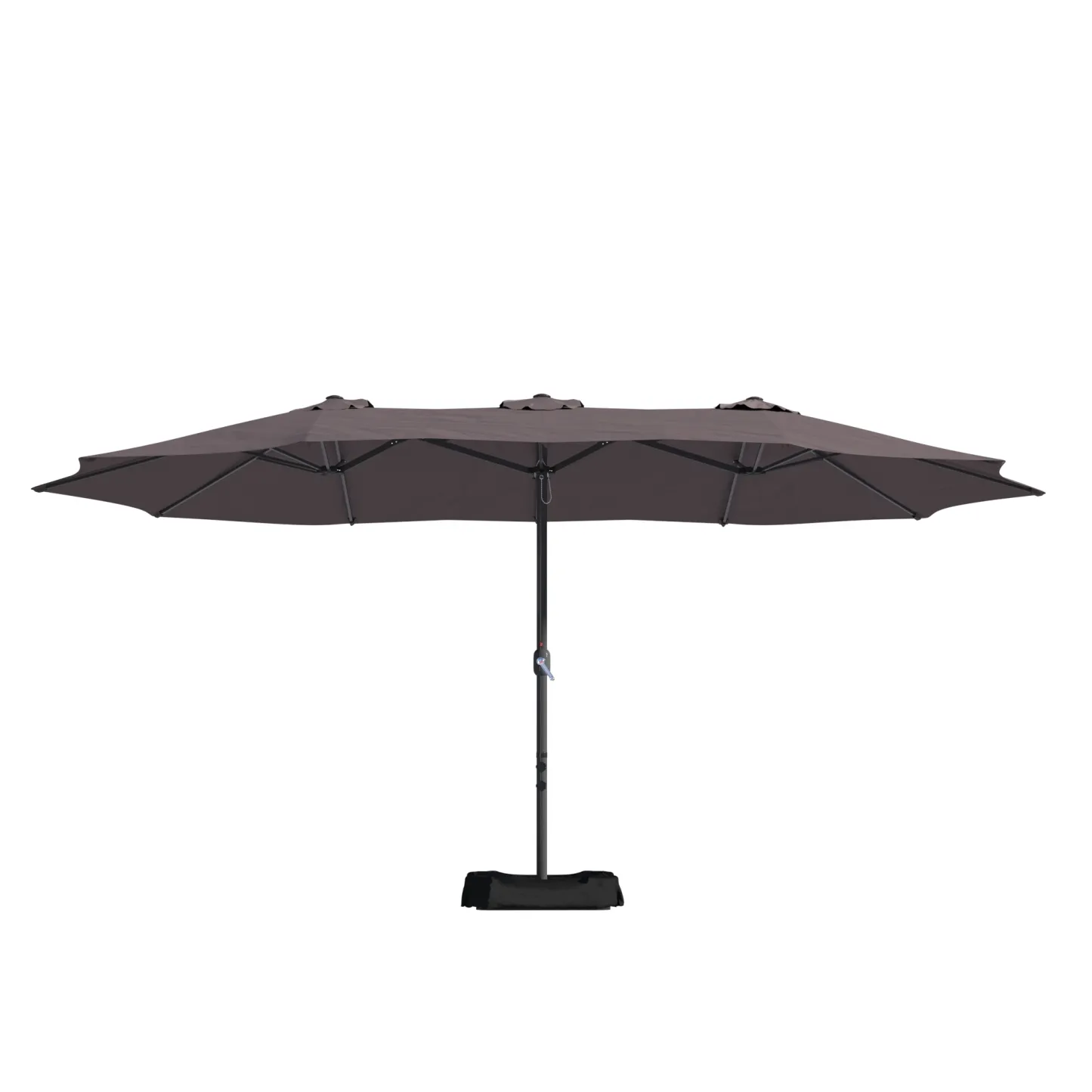 MONDAWE 15ft Rectangular Double-Sided Outdoor Patio Market Umbrella Coffee