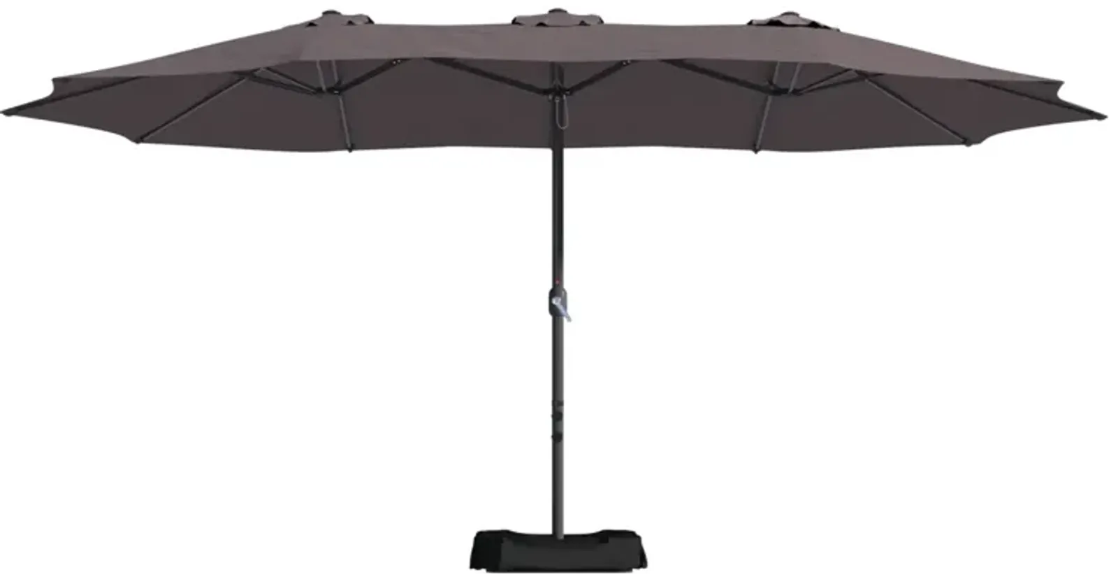 MONDAWE 15ft Rectangular Double-Sided Outdoor Patio Market Umbrella Coffee