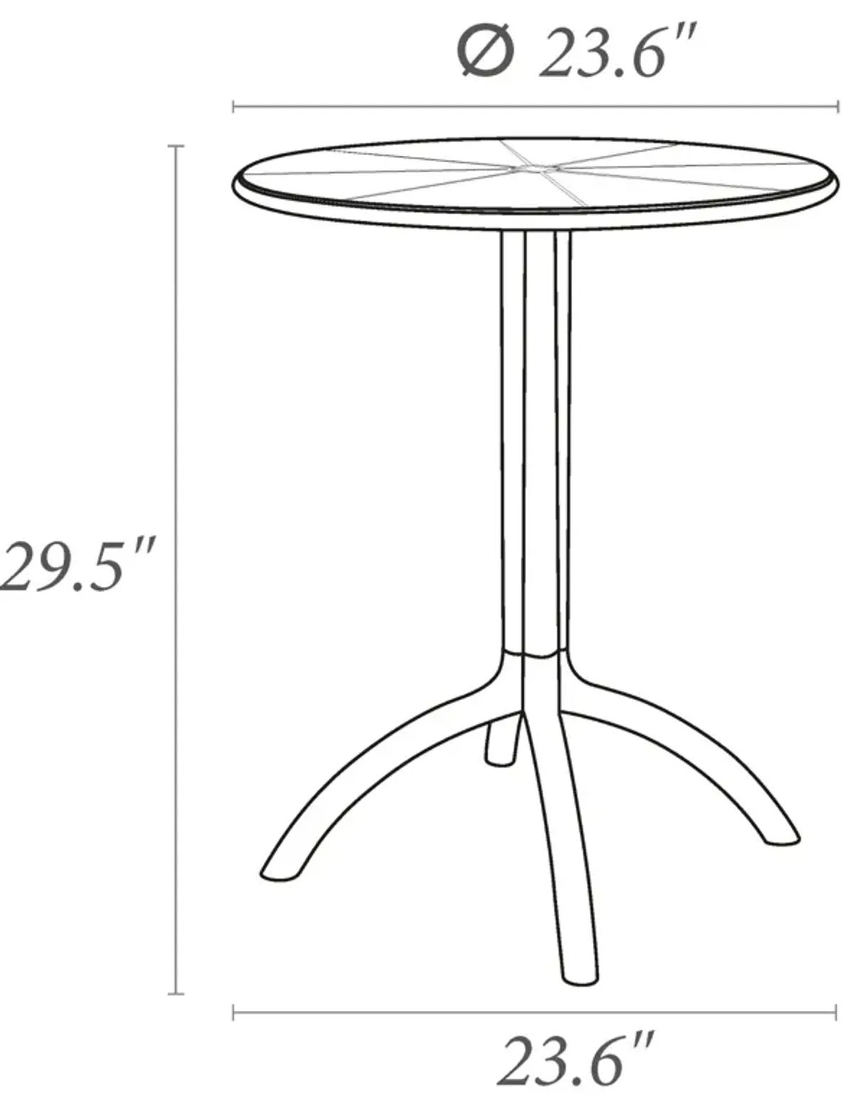 29" Silver Durable Round Outdoor Patio Dining Table