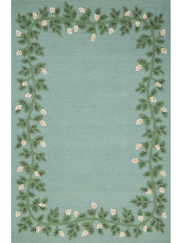 Highgrove HIG03 Blue 7'9" x 9'9" Rug by Rifle Paper Co. x Loloi
