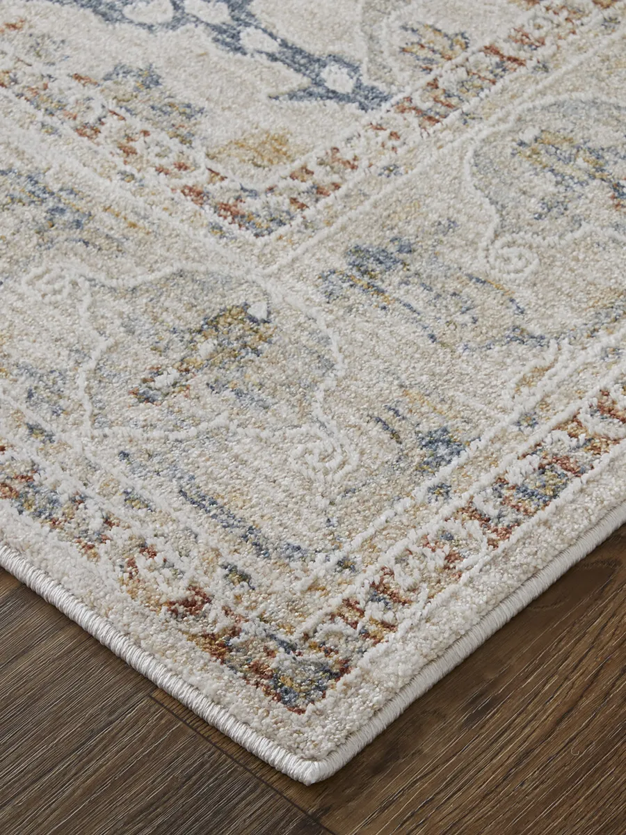 Pasha 39M4F 5' x 7'6" Ivory/Blue/Taupe Rug