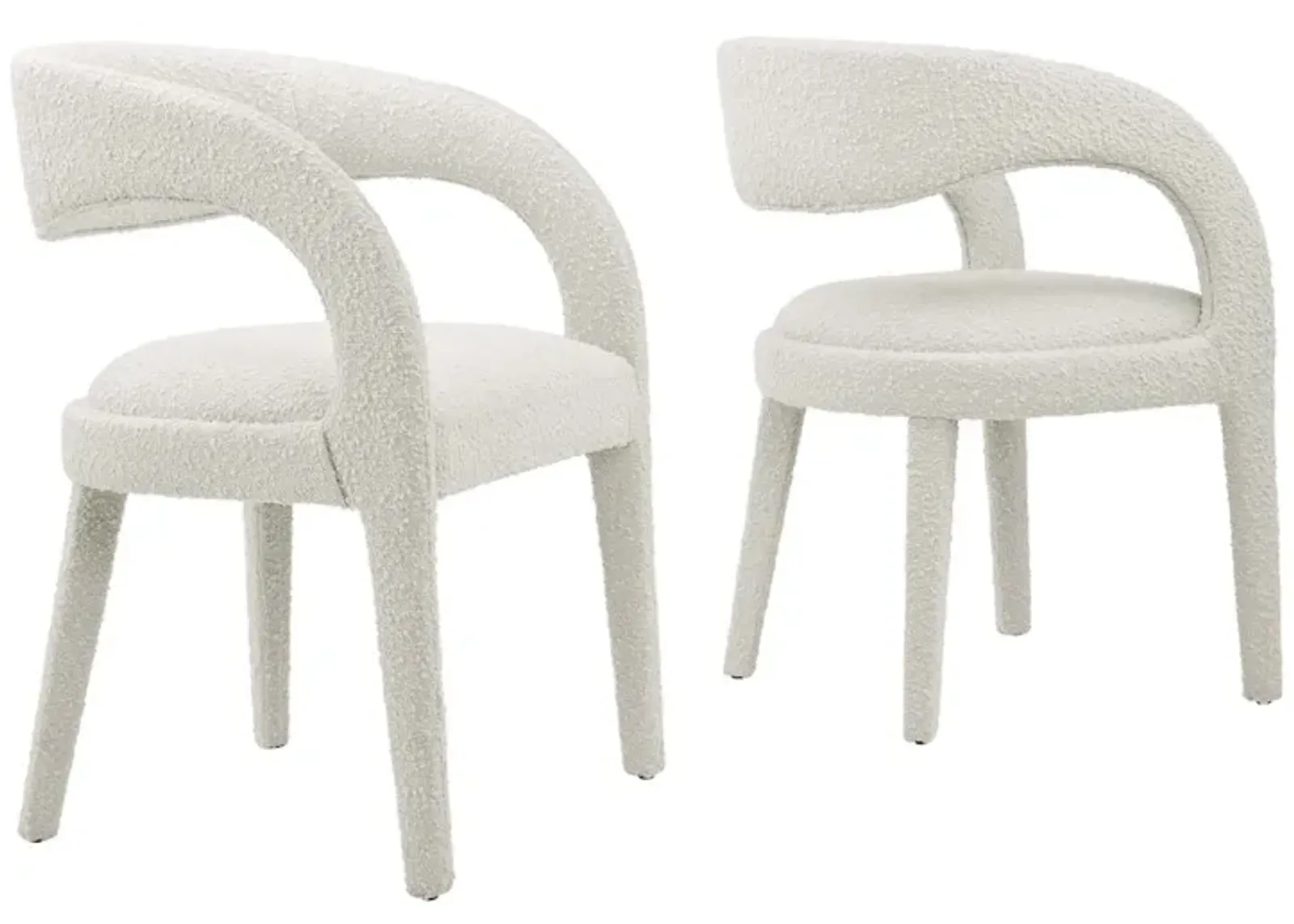 Pinnacle Boucle Upholstered Dining Chair Set of Two